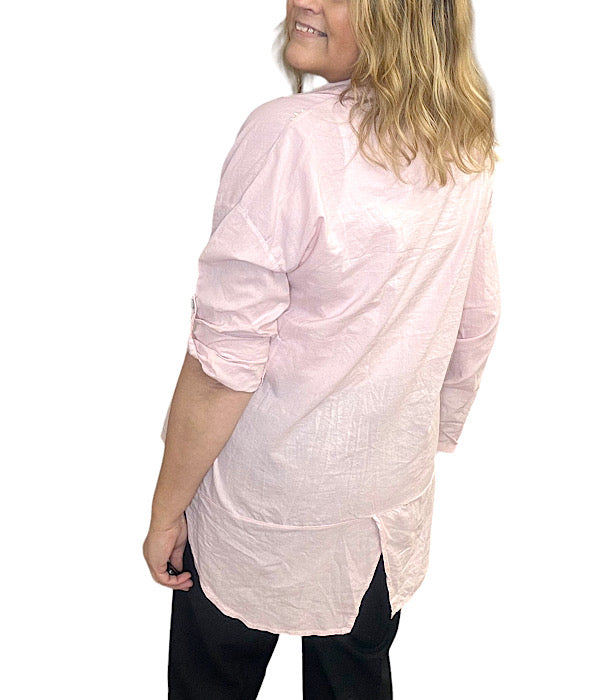 Broderi shirt, light rosa