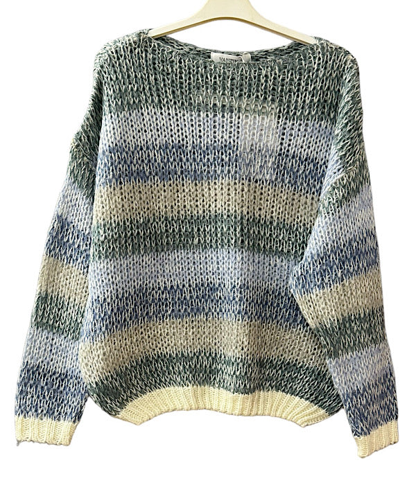 9383 knit plus, blue combi