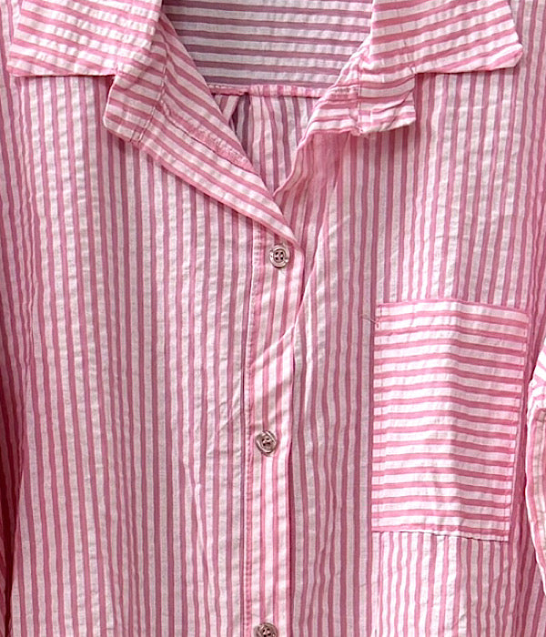 Lisa long shirt, pink stripe