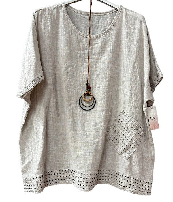 Musse blouse, taupe