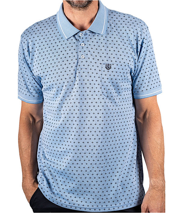 Ross ss polo, 7114 water blue
