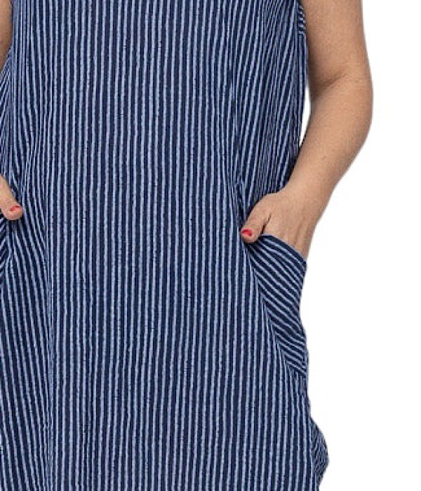 Ida dress stripe, navy