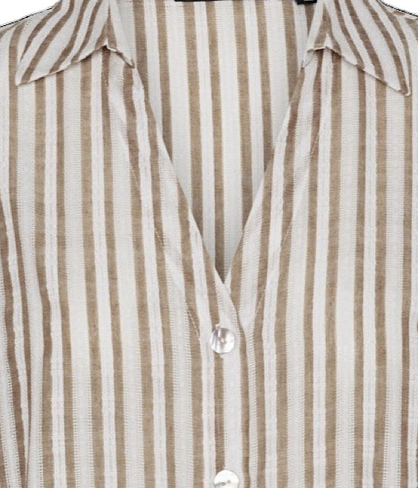 VM Ollie shirt stripe, silver mink show white