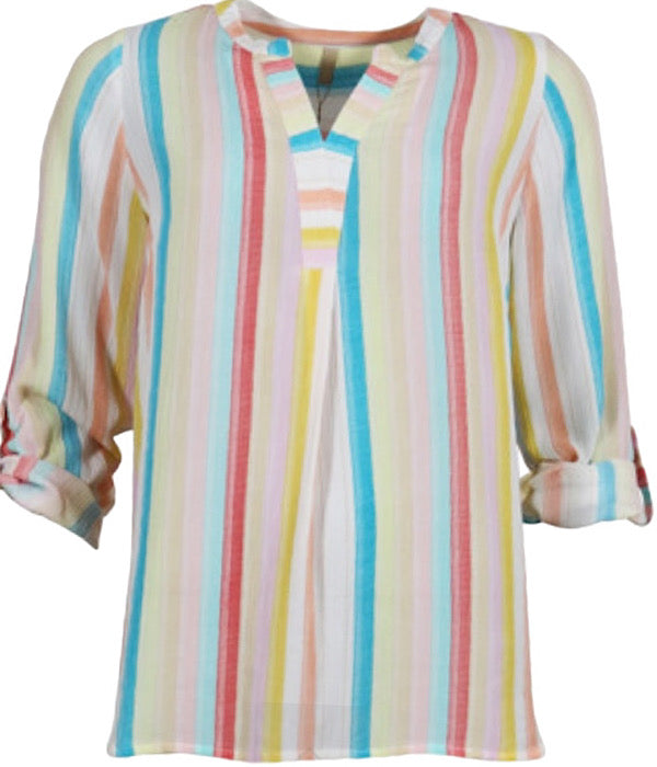 Sim blouse, multi stripe