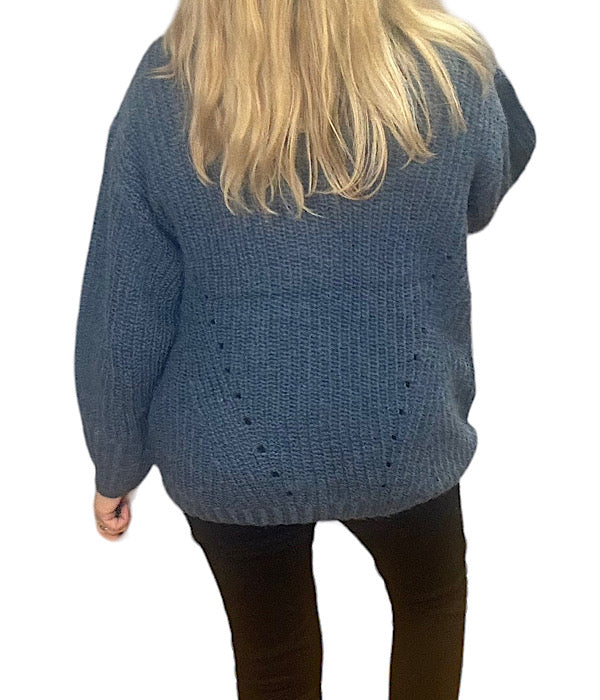 Gianna knit cardigan, sea blue