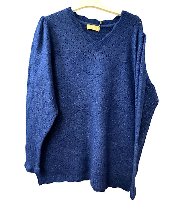 Sidena knit pullover, blueberry