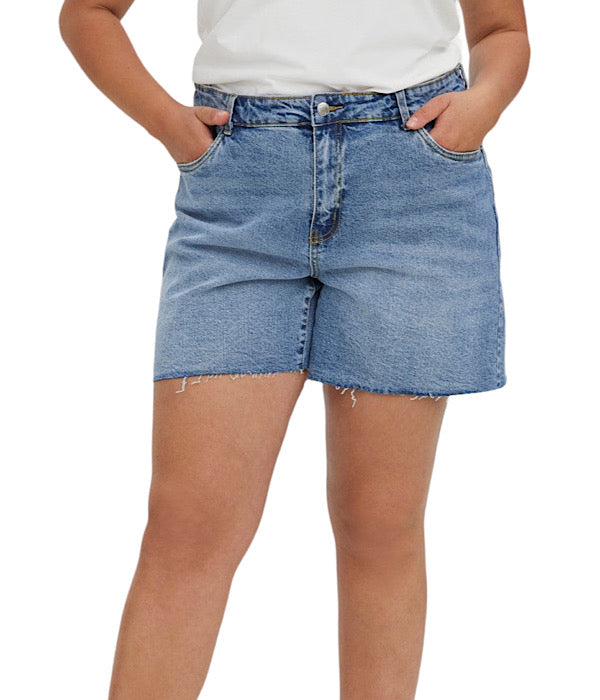 VM CURVE Brenda denim shorts, light blue