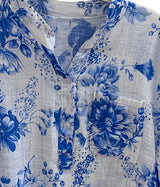 Oda shirt, blue flower