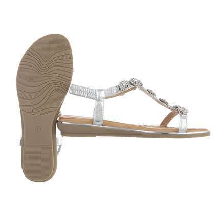 4081 Flad sandal, silver
