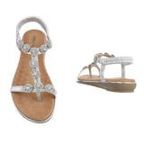 4081 Flad sandal, silver