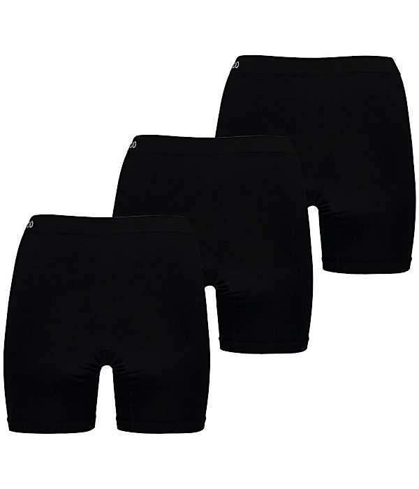 Bamboo women basic seamlesss shorts 3 pack, black BACK