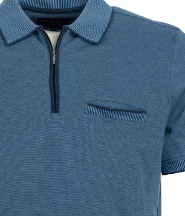 Roberto Jeans NATION polo shirt ss, dusty blue