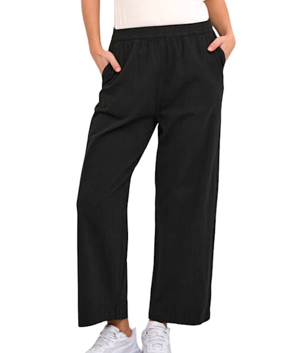 KAFFE KAnaya culotte pants, black