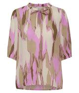 KAFFE KAfleur Amber blouse, lupine grafic