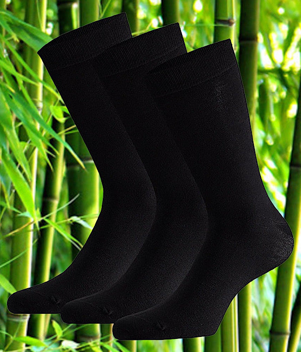 Bamboo basic socks 3-pak, black
