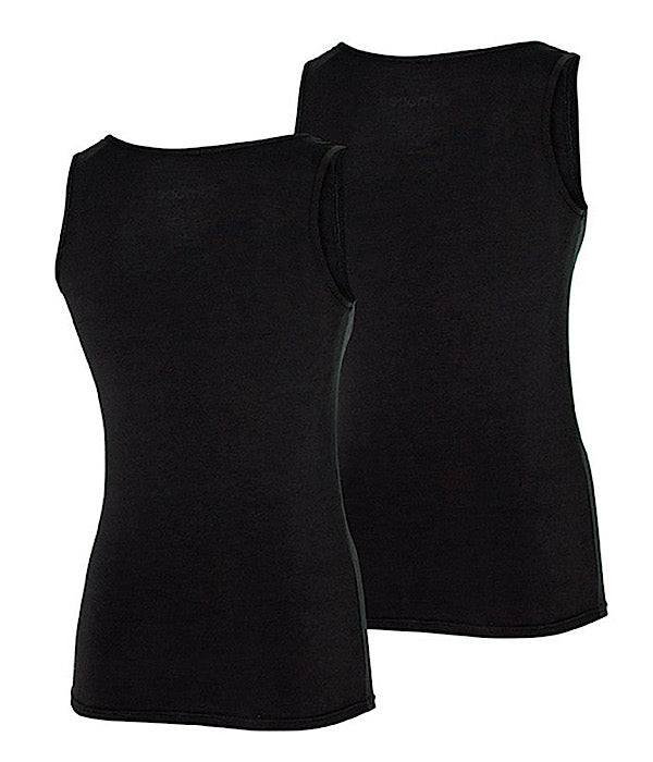 Bamboo women basic stroptop 2 pack, black