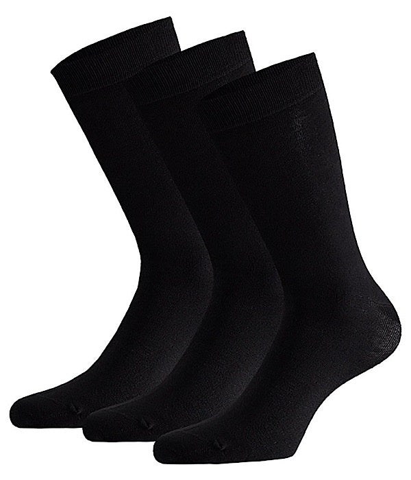 Bamboo basic socks 3-pak, black