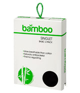Bamboo women basic stroptop 2 pack, black