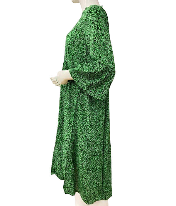 KAFFE KAisolde Amber dress, chalk, poisen green