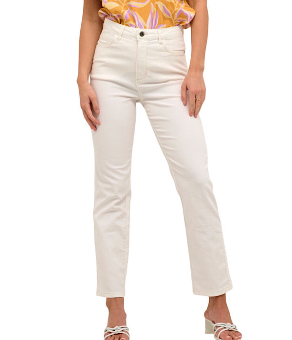 KAzelina hw 7/8 straight jeans, chalk white